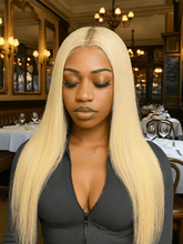 Brooklyn Hair Long Straight #613 Glueless Wig Smaller Knots 5x5 Swiss HD Pre-Cut Lace 24-26" Platinum Blonde 24-26" / Platinum Blonde / Swiss HD Lace